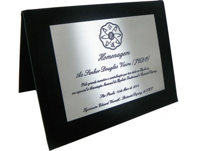 Placa de Homenagem 14x10cm com Porta Placa PS242 (MB15115.1024)