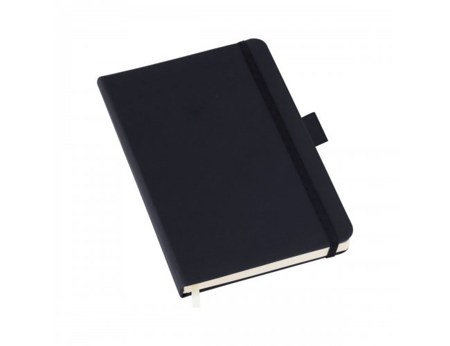 Caderneta Tipo Moleskine Preto Com Suporte Para Caneta e Folhas Pautadas 14x21cm LG3782 (MB1865)