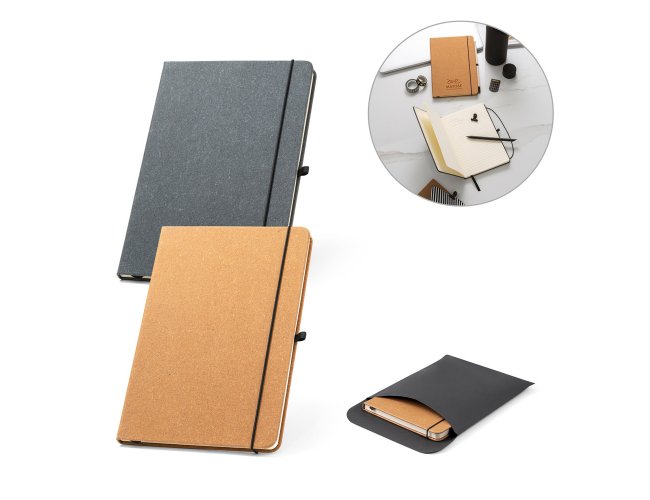 Caderno A5 em Couro Reciclado 21x14cm C/ Pauta SP53628 (MB11890.0625)