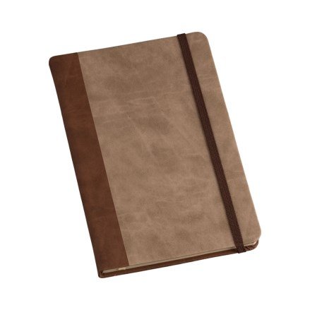 Caderneta Tipo Moleskine 14x21cm Capa Marrom Claro Com Recorte Marrom Escuro Com Pauta LG3737 (MB1793)
