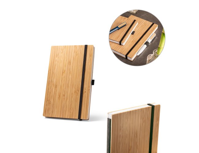 Caderno A5 em Bambu e Polister 100% Reciclado 21x14cm Com Pauta SP93582 (MB12800.0325)