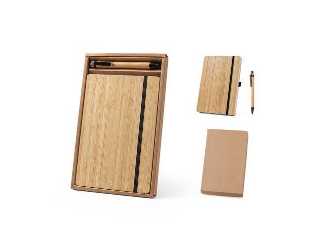 Conjunto Caderno A5 com Pauta e Esferogrfica em Bambu e Polister 100% Reciclado SP93624 (MB13600.0325)