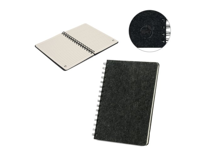 Caderno Capa em Feltro 100% Reciclado com Pauta 15,5x21,9cm SP93635 (MB11350)