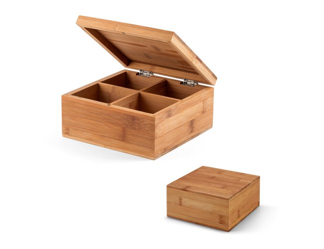 Caixa De Chs Em Bambu 16x16x 7,8cm SP93978 (MB14446)