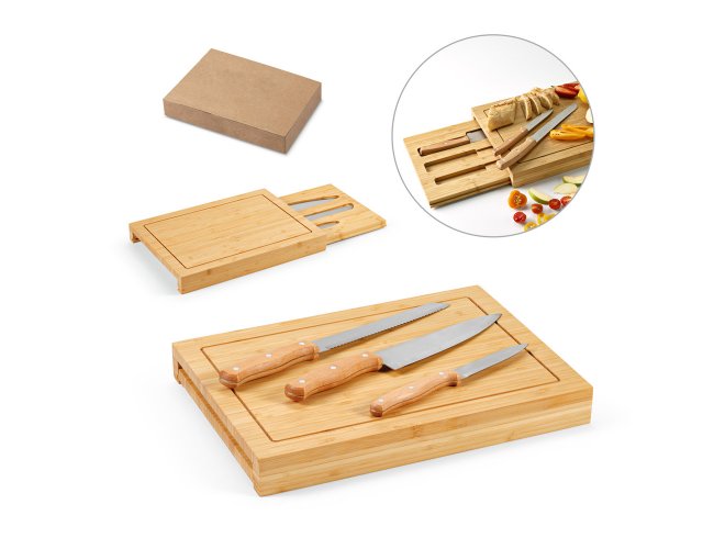 Conjunto de Tbuas com 3 Facas 39x28x4,5cm SP94339 (MB110700+14.1124)
