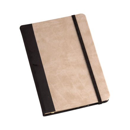Caderneta Tipo Moleskine 14x21cm Capa Cinza Com Recorte Preto Sem Pauta LG3734 (MB1740)