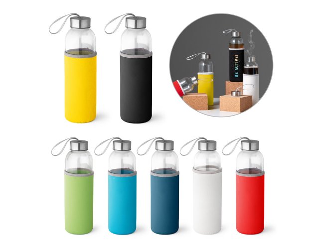 Garrafa de Vidro 520ml com Luva de Neoprene SP94646 (MB1990+14.0225)