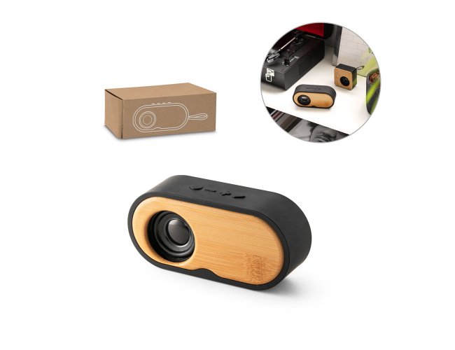 Caixa de Som em Bambu e ABS 100% Reciclado SP97095 (MB19900.1224)