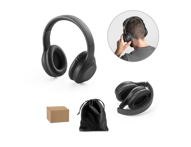 Fones de Ouvido Wireless Dobrveis Em ABS 100% Reciclado Com ANC SP97138 (MB118900)