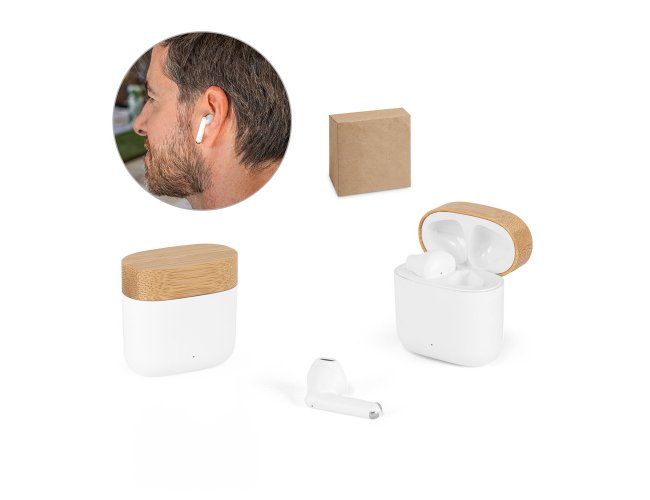 Fones de Ouvido Wireless em ABS 100% Reciclado e Bambu SP97193 (MB19500)