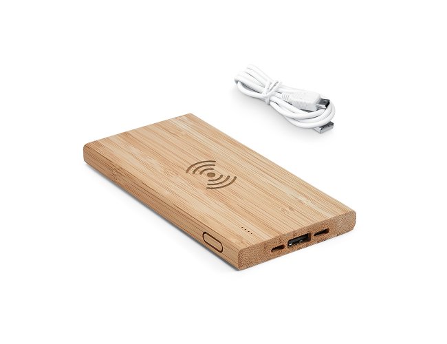 Power Bank de Induo 5.000mah em Bambu SP57909 (MB19500+14.1024)