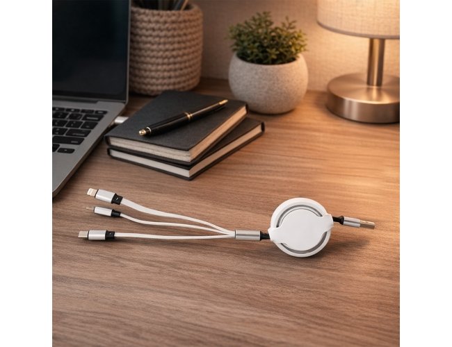 Cabo USB Retrátil 3 em 1 XB19073 (MB1780)