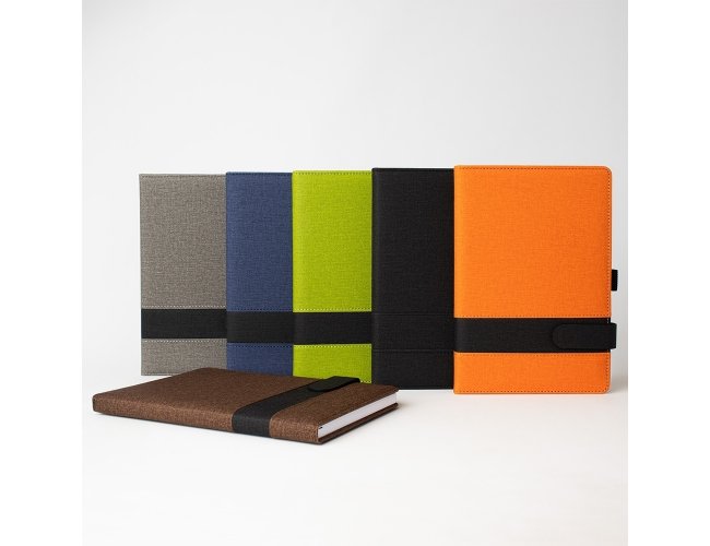 Caderneta em Linho com Porta Caneta 21,2x14,4cm Com Pauta XB06102 (MB11438.0325)