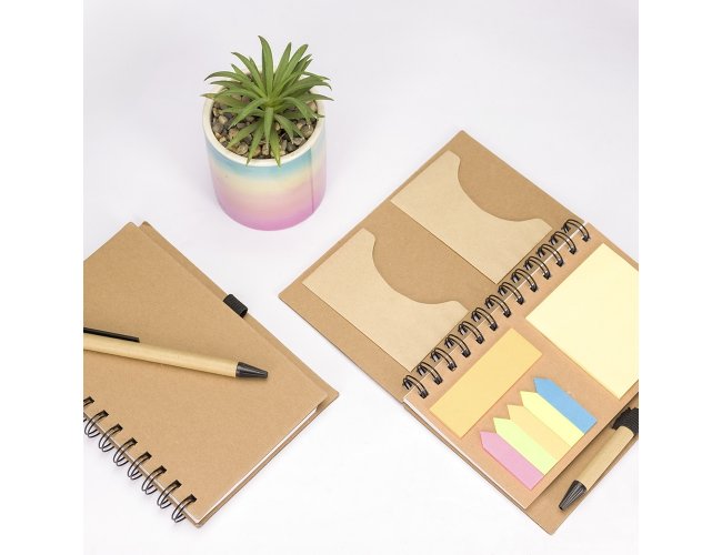 Caderno Ecolgico com Autoadesivos e Caneta 17,5x12,5cm Com Pauta XB18932 (MB1632)