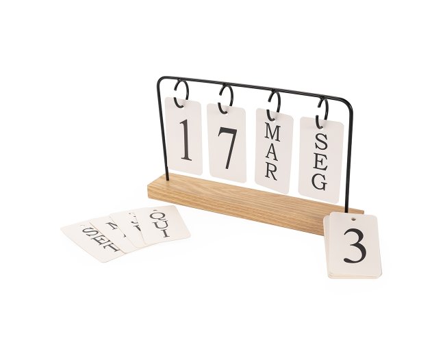Calendrio Madeira com Ala Metal XB15250 (MB11714)