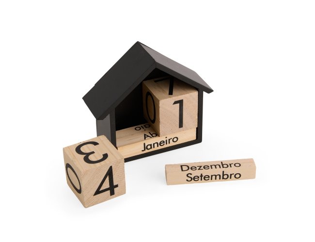 Calendrio Permanente Madeira 12,7x5,5x14,6cm XB15394 (MB12023)