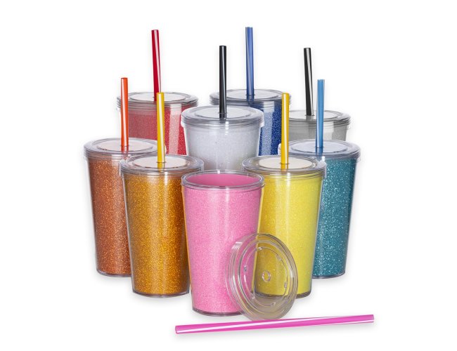Copo de Acrlico com Canudo 540ml  XB14250 - SVCANPM-03 (SVMB11224)
