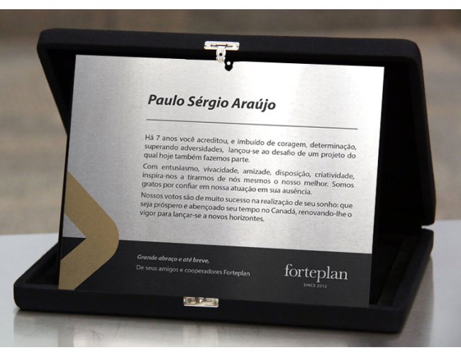 Placa de Homenagem 20x16cm com Estojo PS243 (MB113465.1024)