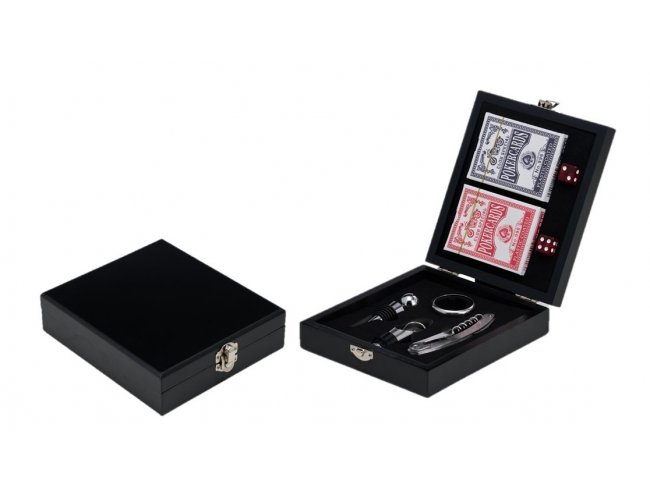 Kit Vinho 4 Peças com Jogo de Baralho XB08128 (MB13887.0625)